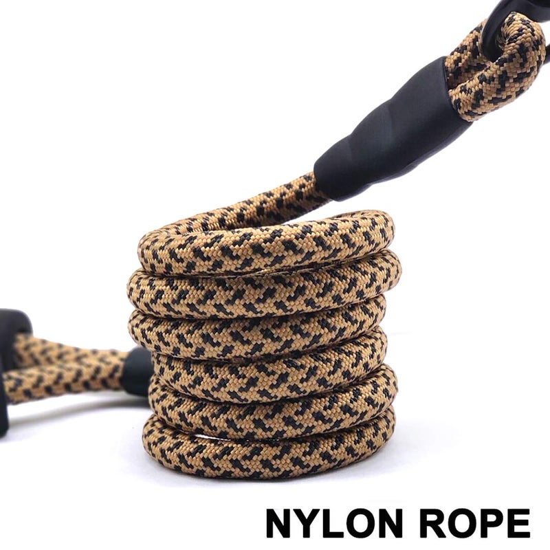 MayPaw Heavy Duty Rope Dog Leash, 3/4/5/6/7/8/10/12/15 FT Nylon Pet Leash, Soft Padded Handle Thick Lead Leashes for Large Medium Dogs (Brown, 1/2" * 6') - Image 4